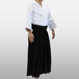 Single Layered Gi + #11000 Traditional Black Cotton Aikido Hakama Set