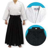 "TENMA" Ultra-lightweight Gi + #11000 Traditional Black Cotton Aikido Hakama Set